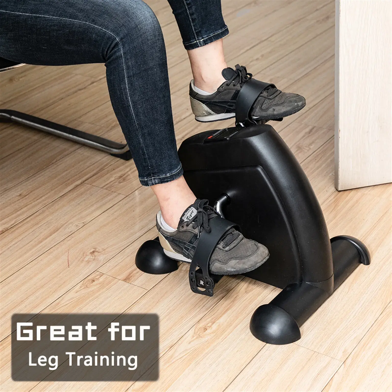 Portable Mini Exercise Bike, Under Desk Arm & Leg Pedal Trainer with LCD Monitor, Adjustable Resistance Home Fitness Equipment