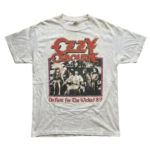 [SALE UP TO 30%] 1989 Ozzy Osbourne "No Rest For The Wicked" Tour White Unisex T shirt WA2830, Retro Tour Tee Unisex Shirt Made Using 100% US Cotton, Design & Printed In The USA