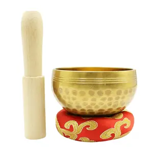 Singing Bowl Set, 1 Set Hand-hammered Meditation Sound Bowl for Yoga, Meditation, Mindfulness, Healing, Chakra Balancing, Relaxation, and Spiritual Growth, Percussion Instrument