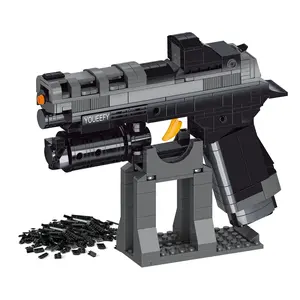 4 Pistol Building Block Sets, Model Building Bricks Kit, Unique Collection Halloween Building Toys Gifts for Teens and Adults, Stress Relief army Toy, Diy Christmas Gift