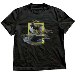 Dinosaurs “gotta eat and run” T-Shirt, Animal Tee, Gifts Shirt, Unisex Vintage Graphic Tees Gothic Grunge Y2k Emo Scene Amity Affliction Style Clothes Men Women Streetwear