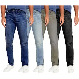 Men's Flex Stretch Slim Straight Jeans Classic Denim Menswear