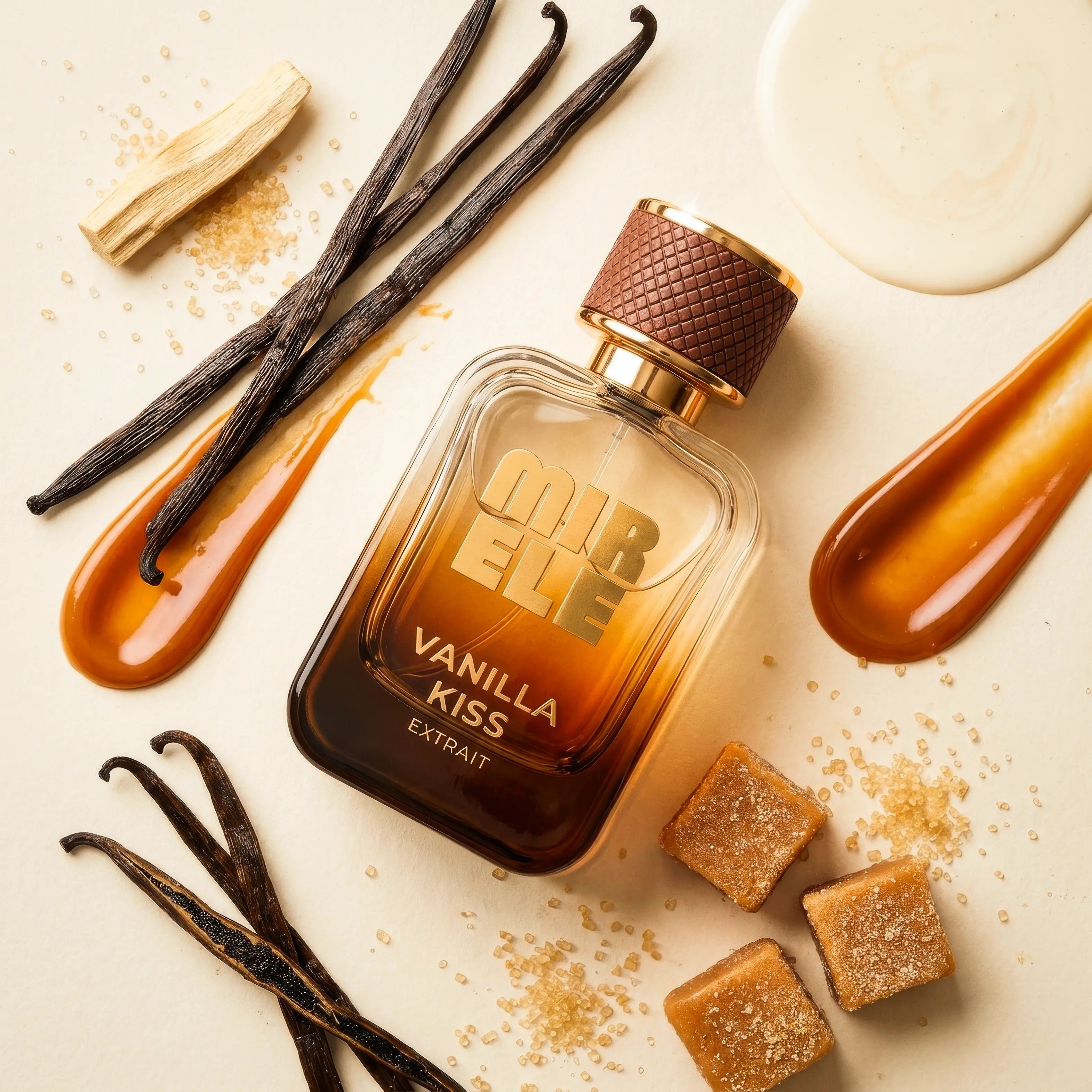 Mirele Vanilla Kiss Extrait Perfume for Women 50ml (1.7 fl oz) - Rich Warm Vanilla Caramel Gourmand Fragrance - Long Lasting Creamy Sweet Scent with Sandalwood & Musk