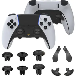 Metal Thumbsticks for PS5 Edge Controller, 4  Paddles Triggers Buttons Replacement for PS5 Dualsense Controller, 14 in 1 Accessories Parts for PS5 Edge Controller Analog Joystick (Black)