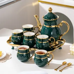 Luxury Banquet Tea Set, Vintage European British Afternoon Tea Set, Tea Party Set, Includes Coffee Pot, Guest Teacups, Home Teapot, High-Quality Tableware, Ceramic Matcha Set