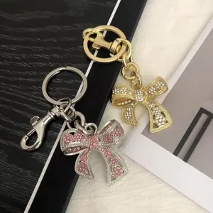 Sparkly Bow Bag Charm Rhinestone Bow Purse Charms Bows Keychain Women Bag Charm for Handbag