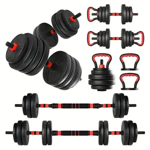 5 In 1 Adjustable Dumbbells, 20/30/40/90 Lbs Weight Optional Set - Dumbbell Set, Can Be Used As Barbell, Kettlebell, Push-up Rack, Weight Plates - Suitable For Home Gym Fitness Workout, Suitable For Men/women, Valentine's Day Gift