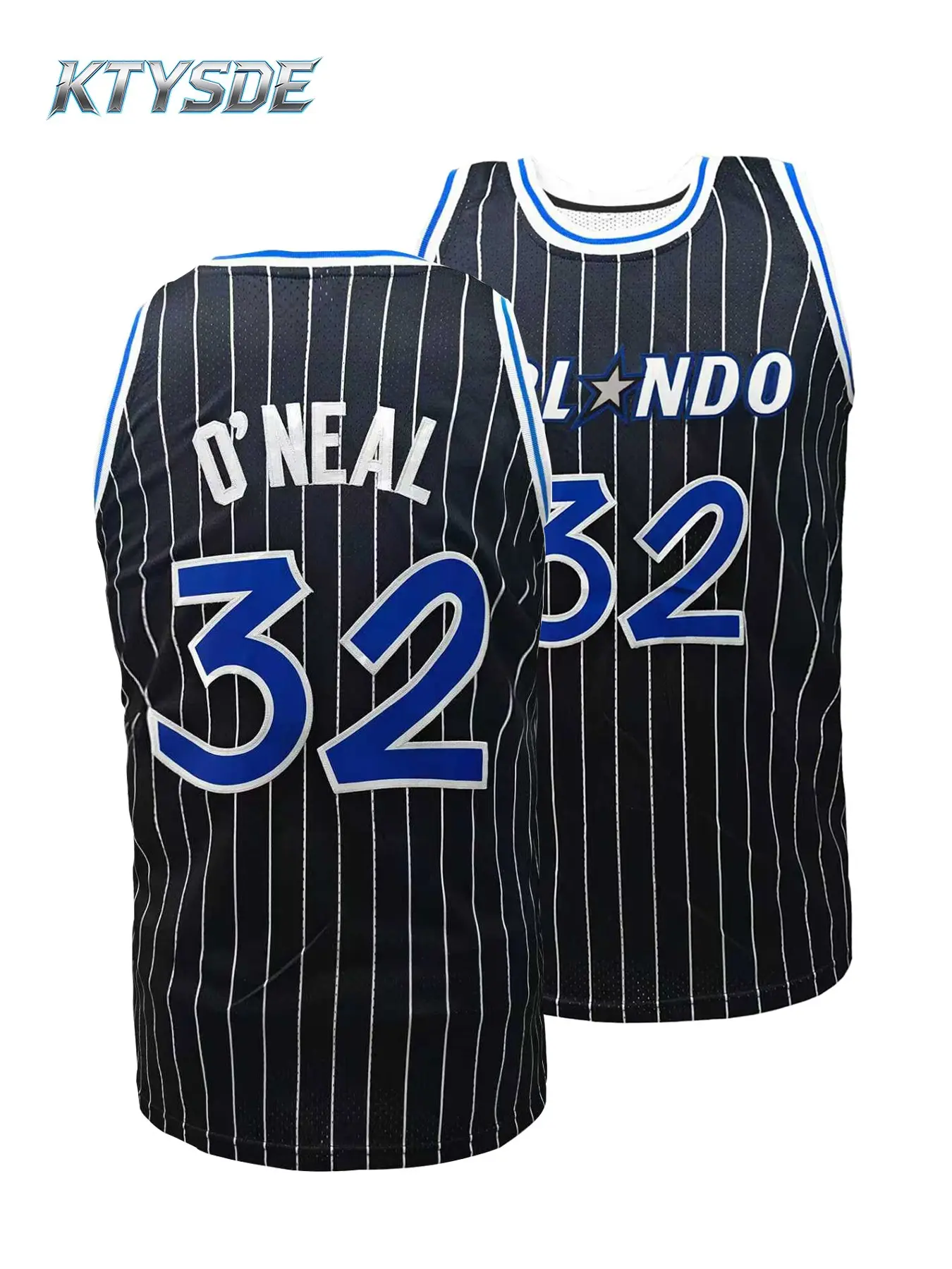 KTYSDE Men's Vintage #32 O'Neal Orlando City Pinstripe Basketball Jersey, Sports Jersey, Embroidered Mesh Sleeveless Fan Shirt for Game Day Basketball Events, Embroidered Jerseys, Basketball Gear