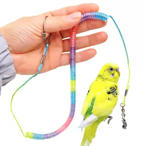 Parrot leash, ultra-light outdoor training leash/tether for birds, with leg ring.