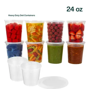 ProTakeOut, [24 oz] Heavy-Duty PP Deli Containers with Lids – 20 Sets  | Microwave & Freezer Safe | Durable, Leak-Resistant & Reusable | Ideal for Food Storage, Meal Prep, Restaurants & Catering