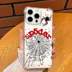 Sp5der Spider Web  TPU Phone Cases Compatible With SAMSUNG GALAXY A14 A15 A16 A25 A26 A34 A35 A36 A53 A54 A55 A56 4G 5G Transparent High-quality Gift Shockproof Full Protection Anti-Drop Phone Cases Shell Cover