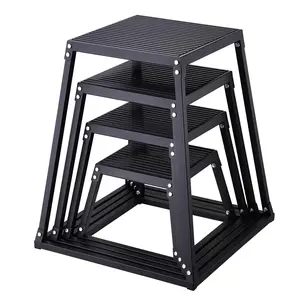 【FathersDayGift】VEVOR Plyometric Jump Boxes,  12/18/24/30 Inch Plyo Box, Platform and Jumping Agility Box, Anti-Slip Fitness Exercise Step Up Box Set for Home Gym Training, Conditioning Strength Training, Black