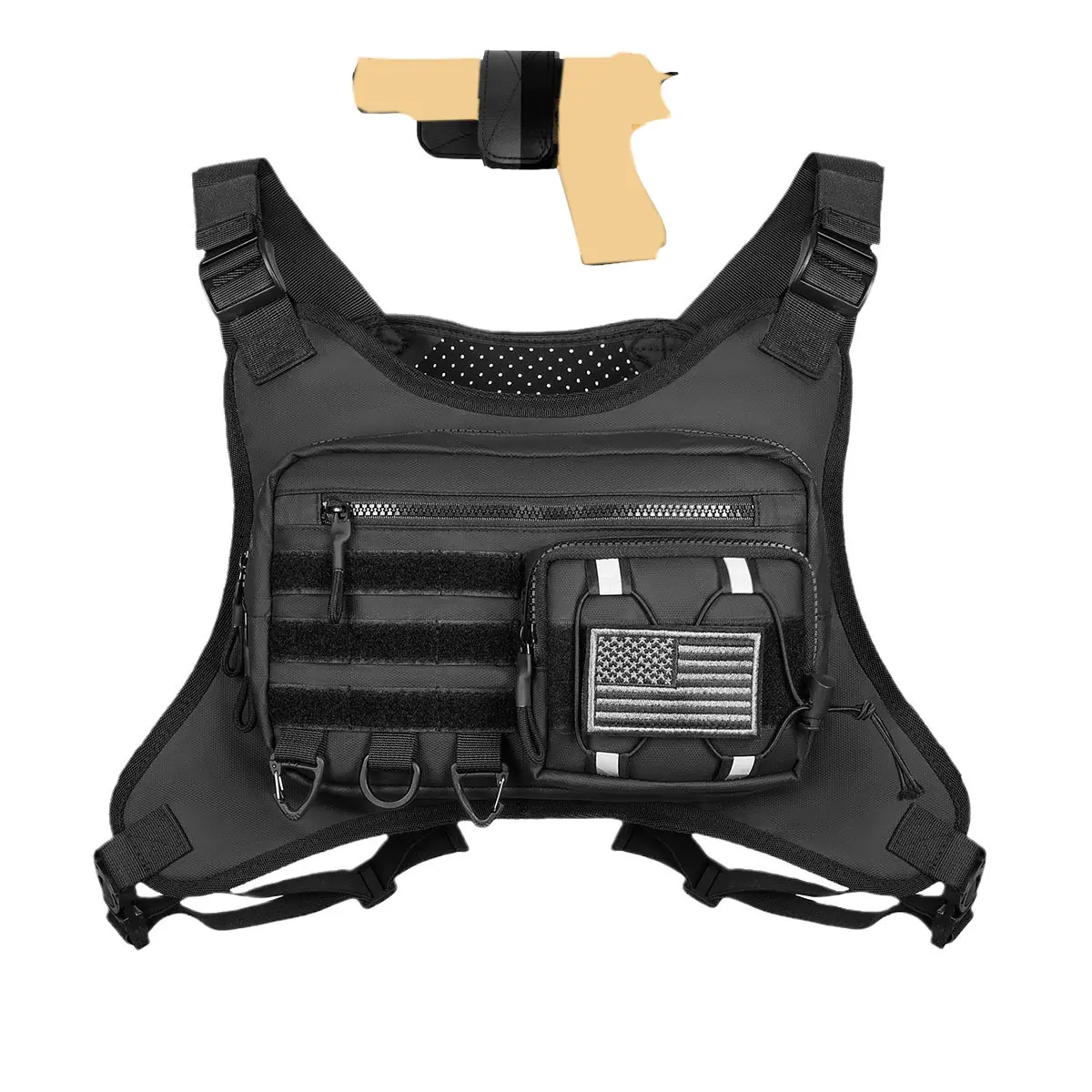 BIGWIG Men's Tactical Chest Bag, Lightweight & Water-Resistant Rig with Holster Compatibility for Outdoor Active Use