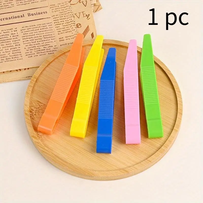 Children's Fine Motion Training Accessories Tweezers Flat Headed Tweezers Color Clip Plastic Tweezers Children's Toy Eyelash Tools Cosmetic Tool
