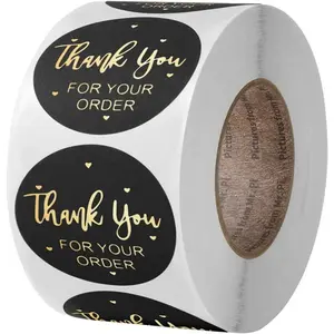 Thank You Stickers - 500Pcs 1inch Elegant Labels for Supporting Business, Packing, and Gifts