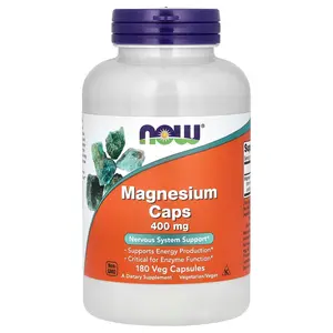 NOW Foods Magnesium Caps, 400 mg, 180 Veg Capsules