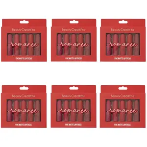 Set de Lápiz labial Mate Five Romance Beauty Creations - Venta al por Mayor 6 Sets (TJLS2-SET)