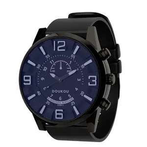 DOUKOU Men's Watches Analog Watch Timepiece Minimalist Waterproof Wrist Watch Fashion Easy Read Adjutable Silicone Strap Sapphire Glass Watch Round 3D Numeral Dial Simple Watch for Men