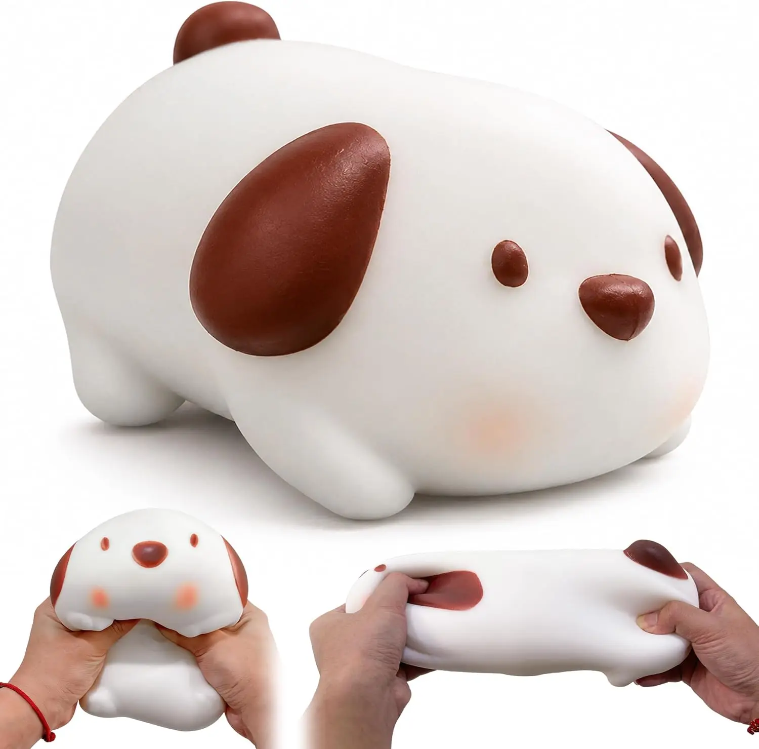 Squishy Dog Squeeze Toys, Big Cute Dog-Shaped Fidget Toys, Stress & Anxiety Relief Sensory Toys for Kids and Adults, Calming Stress Toys for Autism ADHD, Party Favors Birthday Gift