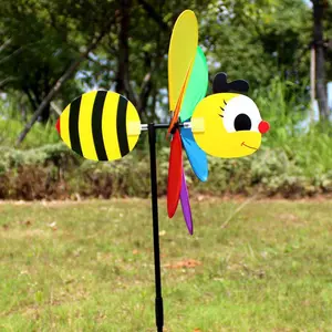 Garvee 3D Garden Windmills with Animal Designs - Cute DIY Windmill Toys for Outdoor Decoration in Garden, Patio, Lawn, and Yard Featuring Bee Motifs