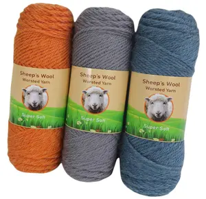 Pack of 3 Sheep's Wool Worsted Yarn 300gr for Knitting and Crochet by Yonkey Monkey