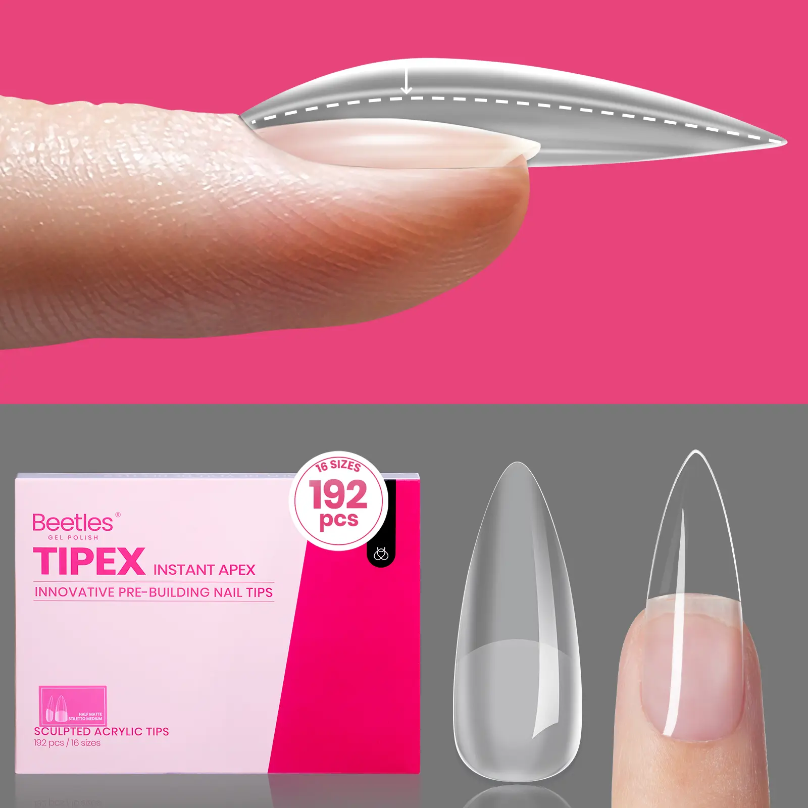 192Pcs Medium Stiletto（NO GLUE&Lamp）