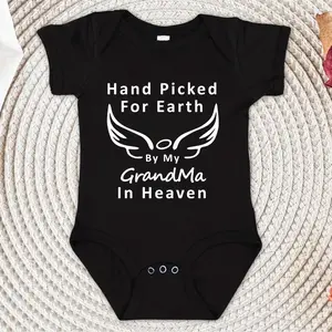 Hand Picked for Earth By My Grandpa/grandma in Heaven Baby Bodysuit Romper Summer Short Sleeve Jumpsuit Onesies Soft Ventilated