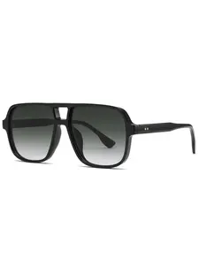 Unisex Simple Style Square Aviator Frame Sunglasses, Trendy Casual Sunglasses for Everyday Use, Fashion Accessories for Outdoor Activities, Classic Shades