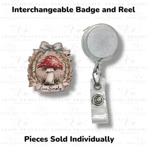 Live Simply Interchangeable Badge Button with Reel Option