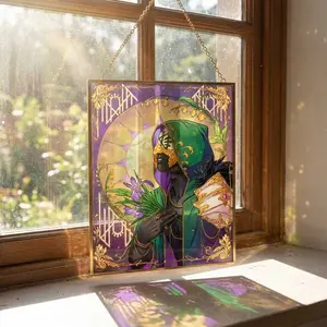 Sleep Token Vessel Purple Flower Acrylic Suncatcher Hanging Home Decor