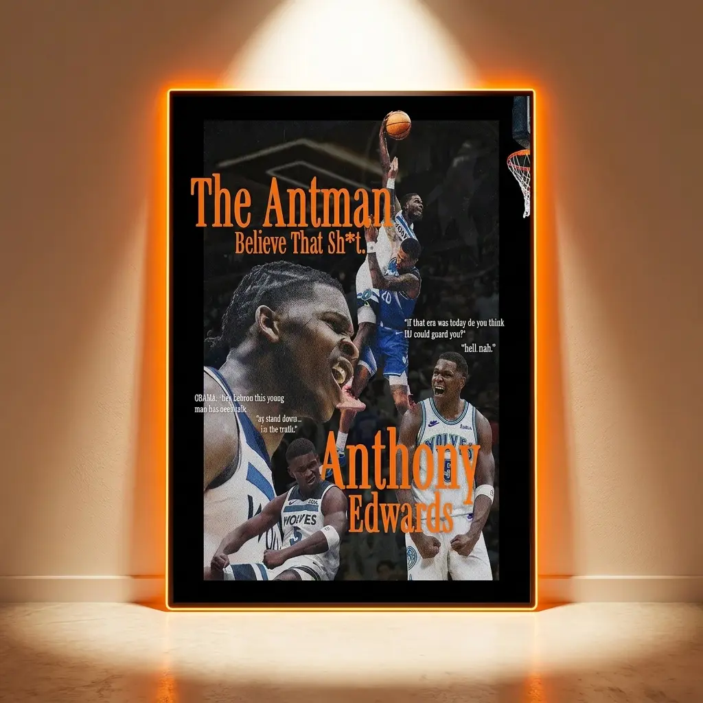 Anthony Edwards Poster,  Wall Print, Basketball Poster Print,  Sports Decor,  Minnesota Timberwolves Poster, Gift