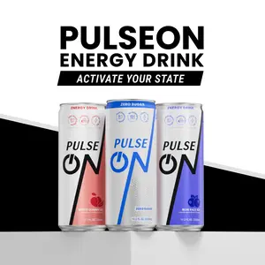 PulseOn Energy Zero Sugar&Reduced Sugar Drink-200mg Natural Caffeine, Taurine and Vitamin B for Natural Energy Boost |3 Refreshing Flavors |Pack Variety -11.2 fl oz