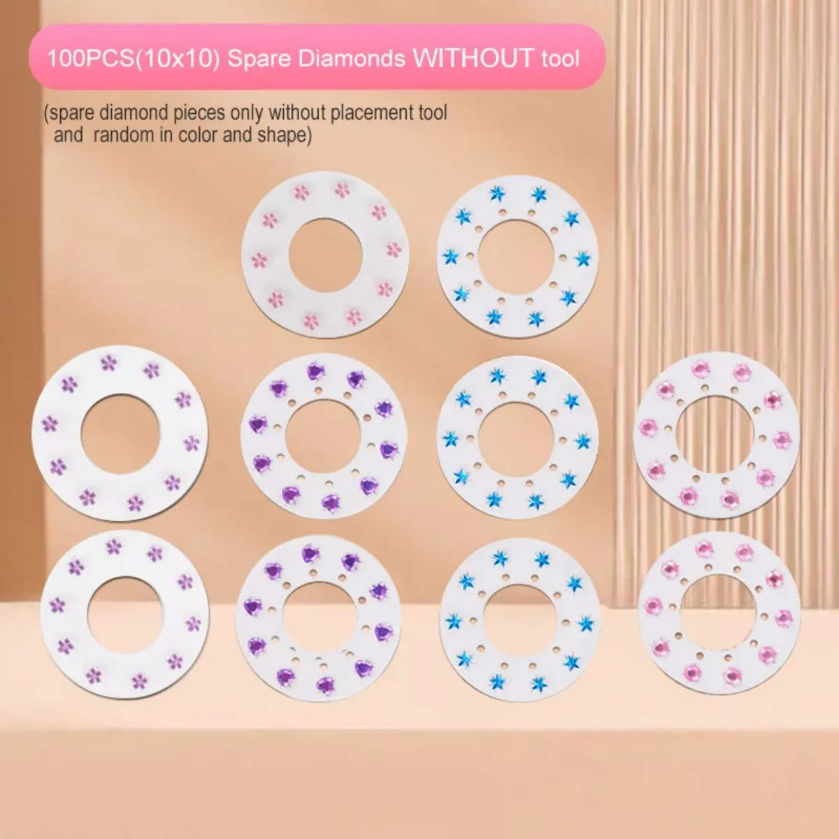 Hair Jewels Stamper DIY Set, 1 Box Glitter Hair Styling Tools DIY Hairstyler with Makeup Mirror & Loop Ring, Heatless Styling Tool for Women & Girls, Portable Styling Tool