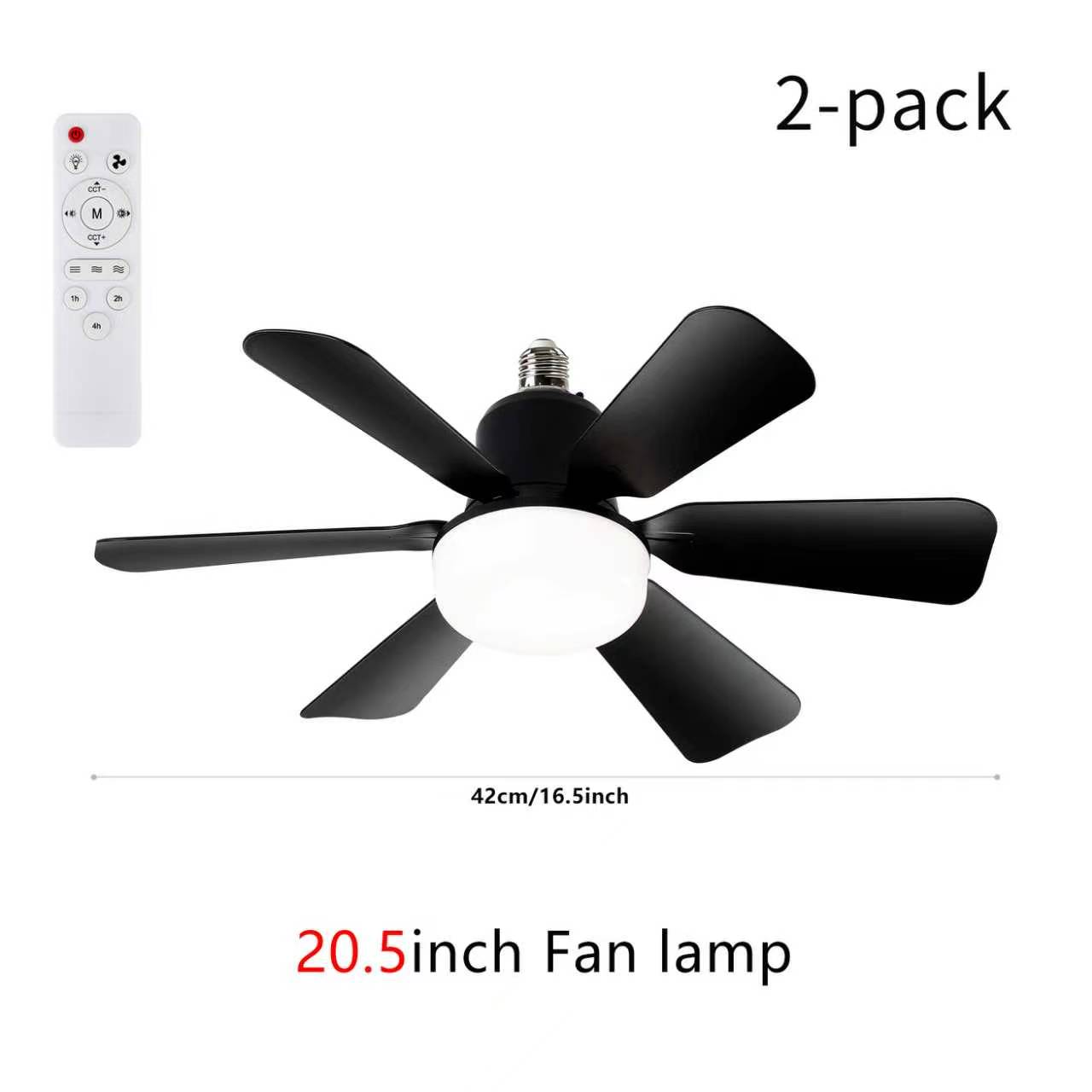 3-in-1 Socket Fan Light with Remote - Easy Install Ceiling Fan with Dimmable LED for Bedroom, Kitchen & Garage | No Wiring Needed
