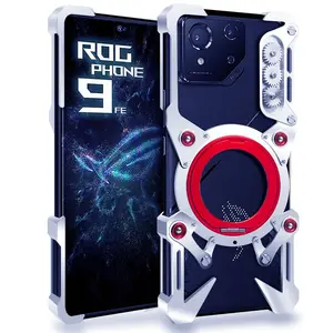 Metal Cell/Mobile Phone Case for ASUS Zenfone 11 Ultra/Zenfone 12 Ultra/ROG 9 FE/8 Pro/10, Gaming Cover, Border Shell, Magnetic Bracket -Silvery