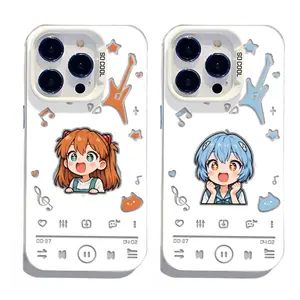 Rei Ayanami‌ Asuka EVA Neon Genesis Evangelion Exclusive Kawaii Phone Cases For iPhone 17 Promax Pro Air 16 Plus 15 14 13 12 11 White Shockproof Protective Cover Gift For Birthday Christmas Valentine Halloween