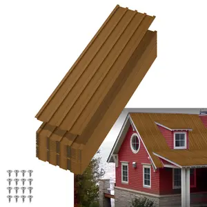 16.8 Inch * 3.54 Feet, 16.8 Inch * 6.1 Feet, 20-piece set of galvanized metal roof panels, corrugated roof panels, weather-resistant roof panels, trapezoidal steel wall panels, easy-to-install roof kits, carports and auxiliary building roofs, waterproof,s