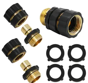 4/6 Set 3/4 Inch GHT Garden Hose Quick Connect Fittings Male Female Quick Release Water Hose Adapter with Rubber Gasket