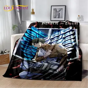 2025 Attack on Titan Eren Anime Cartoon Soft Blankets,Throw Blanket Skin-friendly Blanket for Picnic Beds Sofa Home Kids Gifts