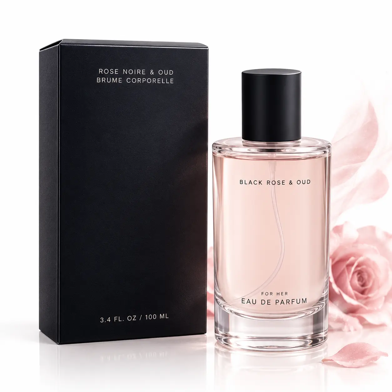 Black Rose Oud Perfume 100ml - Long Lasting Floral Woody Fragrance, Luxury Rose & Oud EDP for Women, Elegant Pink Scent Gift 3.4oz
