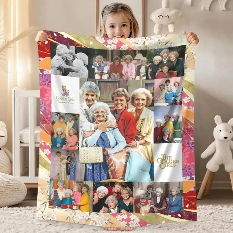 Soft Funny Throw Blanket Golden Girls Fleece Blanket, Vintage Movies Blanket Blanche Devereaux Sophia Petrillo Dorothy Zbornak Golden Girls Throw Blanket,Christmas Gifts Birthday Gifts Throwblanket