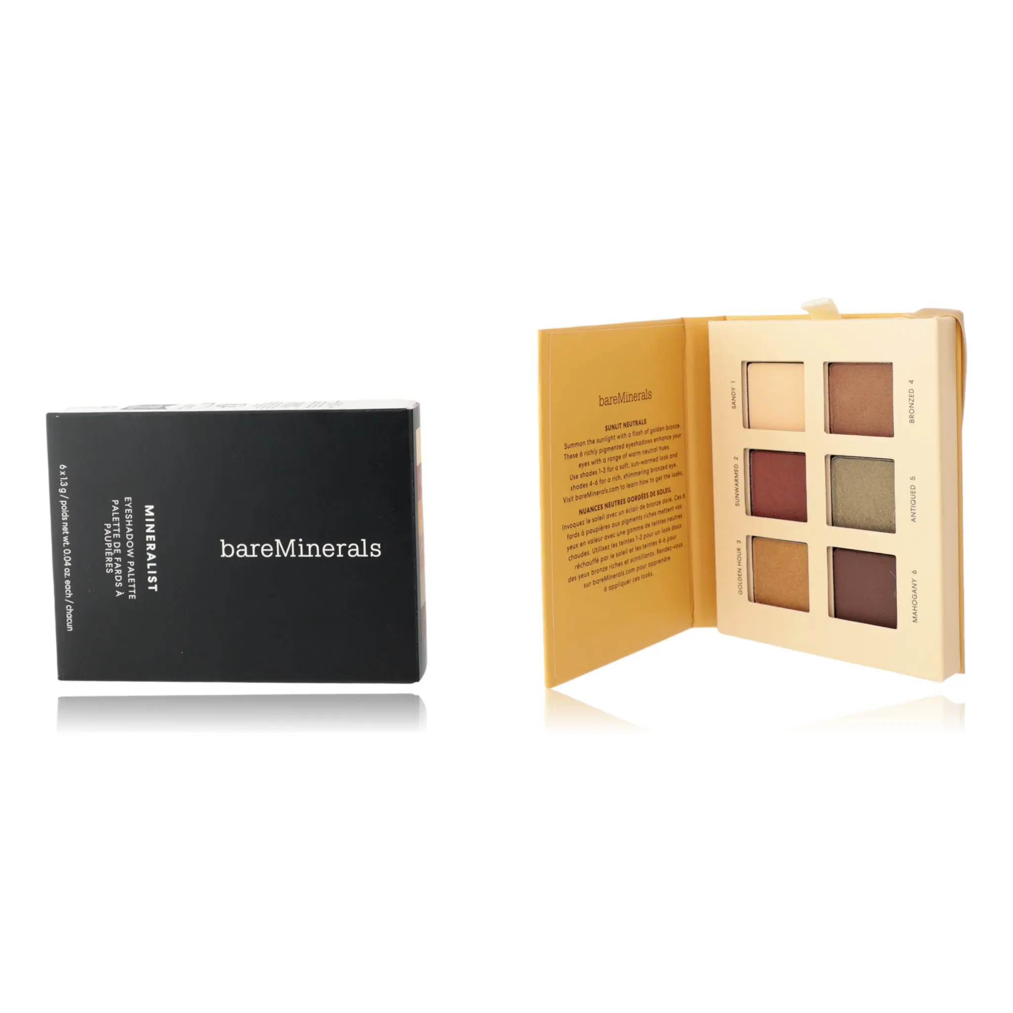 bareMinerals Mineralist Powder Eyeshadow Palette - 6 Shades, Sunlit Tones, Long Wear, Recyclable Box, Six Shades