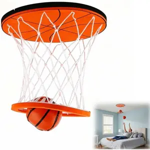 Portable Indoor Ceiling Basketball Hoop Set, Mini Basketball Game Toy for Adults & All Ages, Includes Ball and Pump, Portable Basketball Goal