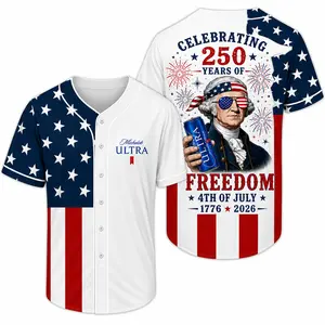 Freedom 250 Baseball Jersey, Patriotic 4th Of July Button Up Shirt, America 1776 2026 USA Flag Party Jersey For Men Women Open For Sale!