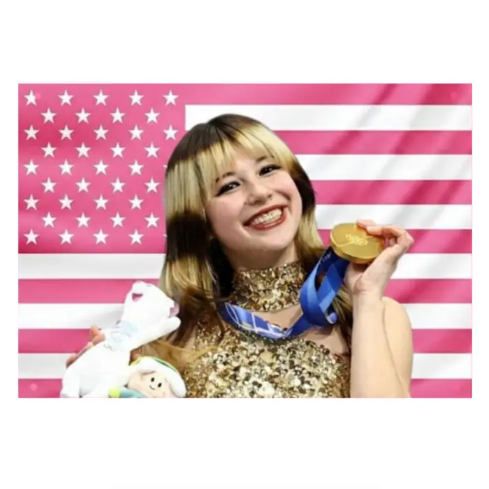 Alysa Team USA Olympics Wall Flag, America Flag & Olymic Golden Medal Wall Flag