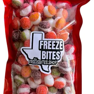 Wild Cherry Rainbow Blasters - Tangy Fruity Crunchy Freeze-dried Sweet Flavor Candy Snack 4oz Resealable Bag
