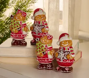 4-Piece Ceramic Gingerbread Salt & Pepper Set by Valerie