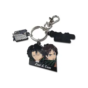 Attack On Titan - Eren Yeager And Levi Ackerman Three Charm Keychain