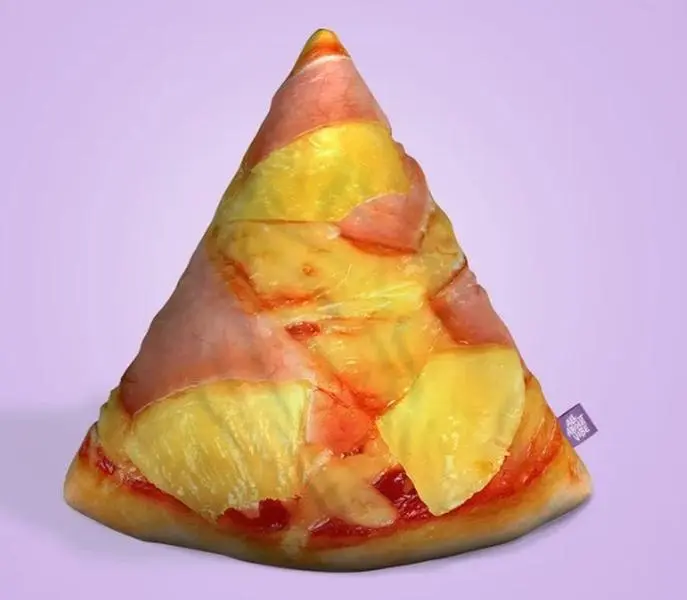 Pineapple Pizza Slice Pillow | All About Vibe – Life-Like 3D Pizza Slice Throw Pillow | Funny Cozy Room Decor & Foodie Gift | Soft & Huggable, Made in USA