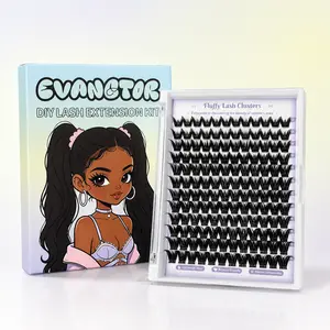 EVANGTOR Manga Lash Clusters With Spikes Wispy Cluster Eyelash Extensions Fluffy Anime Eyelashes Clusters Reusable Faux Mink Fairy Individual Lash Extension 10-18mm  Makeup
